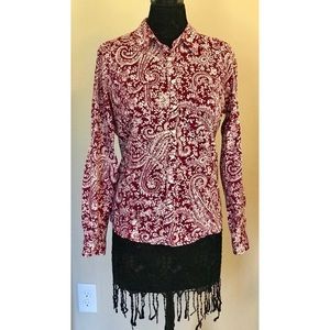 Tommy Hilfiger💥Maroon Paisley Shirt